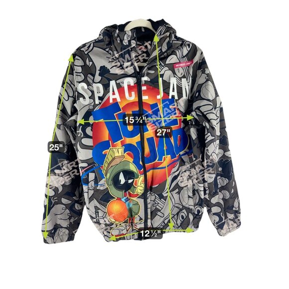 Looney Tunes Space Jam New Legacy Graphic Hooded Jacket M Full Zip Sporty Casual - Picture 6 of 10